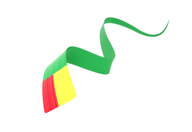 3D Benin Bayrağı 3d Dalgalı Parlak Benin Kurdelesi 3d Görüntü