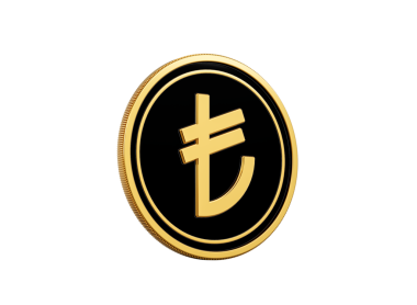 Parlak Altın ve Siyah Yuvarlak Türk Lirası 3d Görüntü