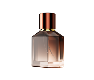 Zarif Amber Cilalı Parlak Cilalı Kristal Cam Parfüm Şişesi 3D Görüntü