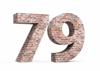 79. basamak Eski Grunge Duvarından yapılma Tuğla 3 boyutlu Görüntü