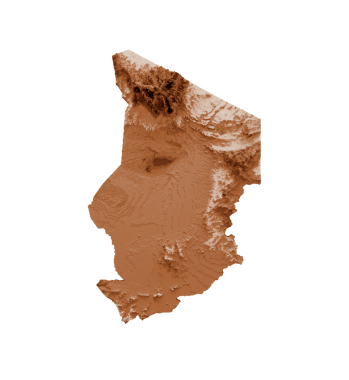 Chad 'in eski tarz haritası, kahverengi grafikler eski tarz Vintage tarzında. Yüksek detaylı 3d illüstrasyon