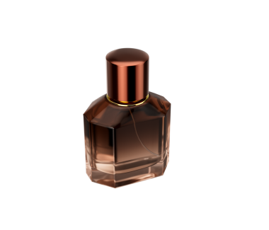 Zarif Amber Cilalı Parlak Cilalı Kristal Cam Parfüm Şişesi 3D Görüntü