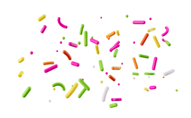 Renkli şeker serpintileri 3d illüstrasyon