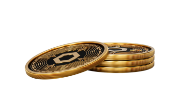 3d Altın Kripto Para Birimi Zinciri Yuvarlak Sikkeler Yığını 3d Görüntü