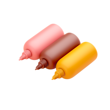 Üç Sıkıştırma Şişesi Lezzetli Toplamalar 3 boyutlu Görüntü İçin Mükemmel