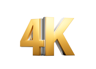 Kilometre Taşını Vurgulayan Metalik Işıltılı Altın 4K Metni veya Çözünürlük Sembolizmi 3B İllüstrasyon