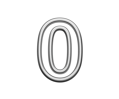 Sıfır Numara Gümüş Metalik Işıltıdan Yapılan, Düz Virajlı 3B Görüntü