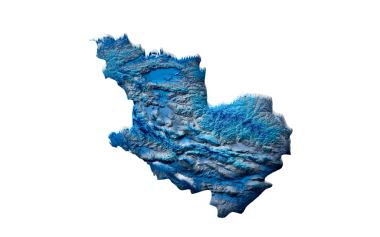 3d Derin Mavi Su Madinah Haritası Gölgeli Yardım Doku Haritası 3d İllüstrasyon