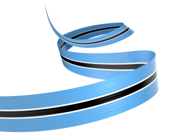 Botswana 'nın 3d Bayrağı 3d Parlak Dalgalı Botswana Şeridi 3d Görüntü