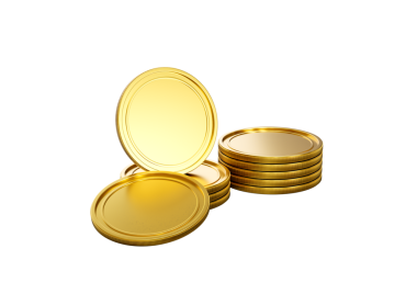 Yığınla Altın Parlak Parlak Sikkeler Parlak Altın Parıltı 3D Görüntü