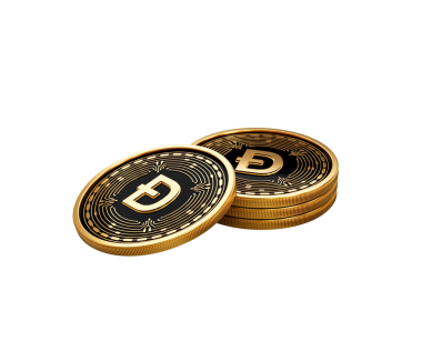 Parlak Altın Kripto Para Yığını Dogecoin Yuvarlak Sikkeler Yığını 3D Resimler