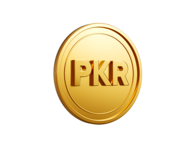 3D Altın Parlak Pakistanlı Rupi PKR 3D Görüntü