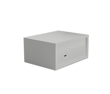 Güvenli depolama için beyaz kapaklı çelik kasa dolabı.