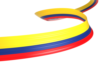 Kolombiya 'nın 3d Bayrağı 3d Dalgalı Parlak Kolombiya Kurdelesi 3d Görüntü