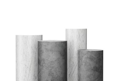 Dört Silindirik Beton Podyum Mermer desenli Ürün Şovu 3d İllüstrasyon için ideal