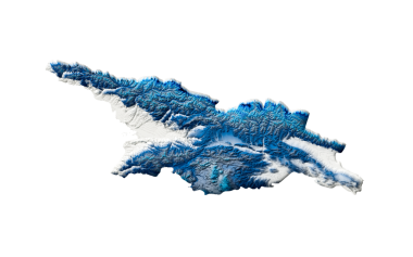 3d Derin Mavi Su Georgia Haritası Gölgeli Doku Haritası 3d Görüntü