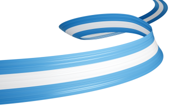 Arjantin 'in 3D Bayrağı 3d Dalgalı Parlak Arjantin Kurdelesi, 3D