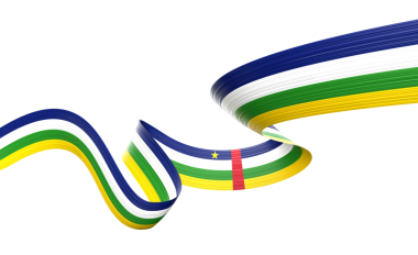 3d Orta Afrika Cumhuriyeti Bayrağı 3d Parlak Dalgalı Kurdele 3d Görüntü