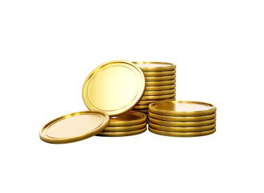 3D Altın Para Yığını Parlak Yuvarlak Sikkeler Yığını 3D Resimler