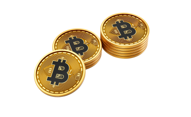 3D Altın Kripto Para Yığını Bitcoin Parlak Yuvarlak Sikkeler Yığını 3D İllüstrasyon