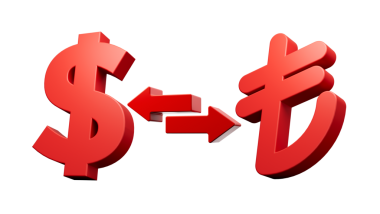 3d Kırmızı Dolar ve Lira Para Takas Oklarıyla Sembol Simgeleri 3d Görüntü