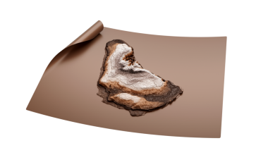 Barbados 'un Eski Tarz Kahverengi Haritası Açılmamış Harita Kağıt Çarşafı, 3 boyutlu illüstrasyon