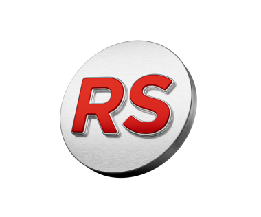 Metalik Gümüş Disk Simgesinde Kırmızı Rupee Rs Para Birimi Sembolü 3D Görüntü