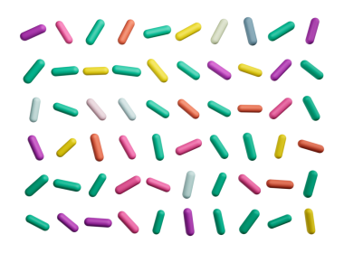 Üst görünüm 3D resimde renkli serpiştirmeler