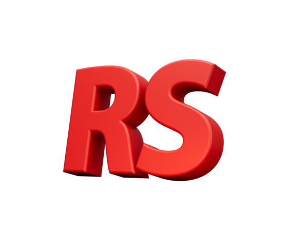 3d Kırmızı Parlak Pakistan Rupisi Sembol R, 3d illüstrasyon