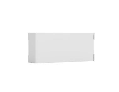 Ambalaj için dikdörtgen karton kutu modeli, yatay olarak konumlandırılmış 3d illüstrasyon