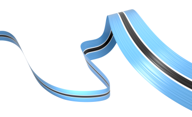 Botswana 'nın 3d Bayrağı 3d Parlak Dalgalı Botswana Şeridi 3d Görüntü