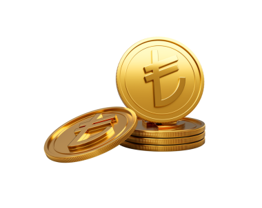 3d Altın Türk Lirası Yığını Parlak Yuvarlak Paralar 3d Resim