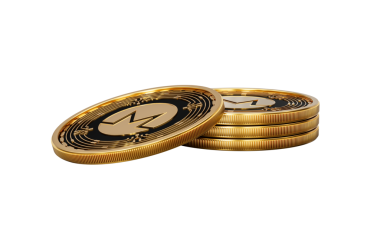 3D Altın Kripto Para Yığını Monero Yuvarlak Paralar Yığını 3D İllüstrasyon