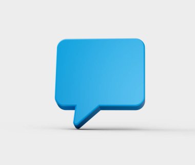 3D Mavi sohbet simgesi, mesajı, iletişimi ve konuşmayı sembolize ediyor. 3d illüstrasyon