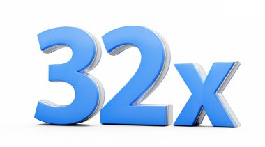 Mavi 32x 32 x veya 32 kez Reklam ve Dinamik Satış Sunumları 3D
