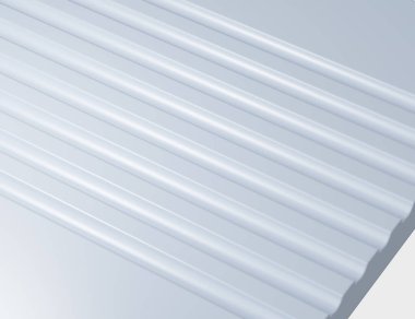 Paralel oyukları olan desenli metal levhaların yakın çekimi modern bir tasarım sergiliyor. 3d illüstrasyon