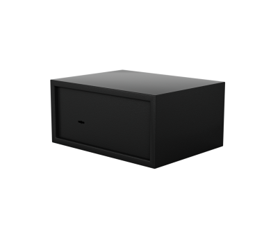 Siyah Hafif Çelik Kapalı Kasa Güvenli Depo Gri 3D Görüntü