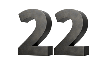 22 numara Gri Düz Yapımlı 22 haneli Demir 3 boyutlu Görüntü