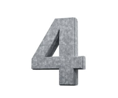 Beton Numara 4 Gri Beton Taş 3D Resimden Yapım
