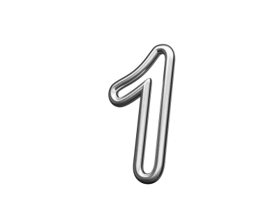 Gümüş Metalik Işıltıdan Yapılan Bir Numara 3 boyutlu Görüntü