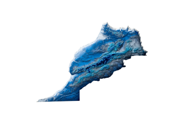 3d Derin Mavi Su Fas Haritası Gölgeli Yardım Doku Haritası 3d İllüstrasyon