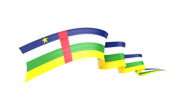 3d Orta Afrika Cumhuriyeti Bayrağı 3d Parlak Sallanan Bayrak Kurdelesi 3d Görüntü