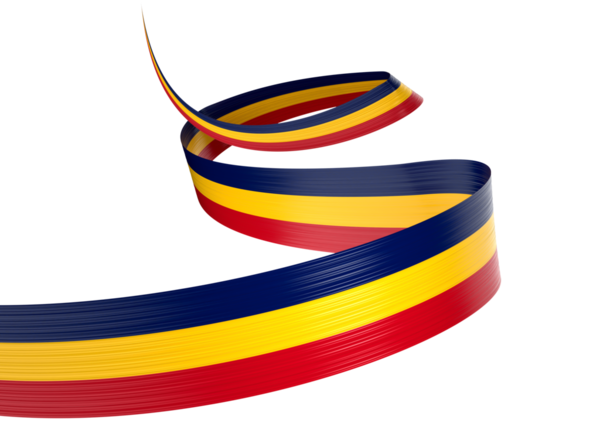 Çad 'ın 3d Bayrağı Parlak Sallanan Chad Kurdelesi 3d Görüntü