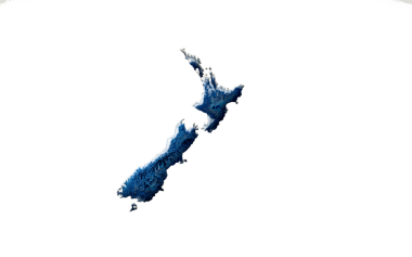 3d Derin Mavi Su Yeni Zelanda Haritası Gölgeli Yardım Doku Haritası 3d İllüstrasyon