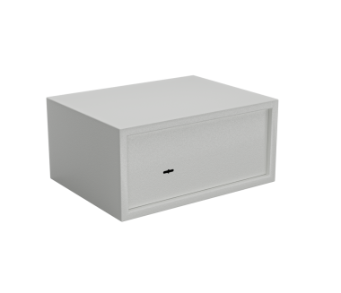 Güvenli depolama için beyaz kapaklı çelik kasa dolabı.