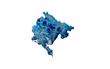 3d Derin Mavi Su Karadağ Haritası Gölgeli Doku Haritası 3d İllüstrasyon