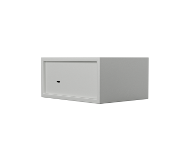 Güvenli depolama için beyaz kapaklı çelik kasa dolabı.