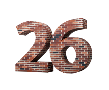 Tuğla Duvarı Numara 26 Renkli Tuğla Duvarı 3D Görüntü