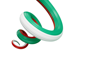 Bulgaristan bayrak kurdelesi dalgalanması. Sofya, Bulgaristan. 3d Görüntü.