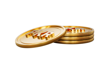 3D Altın Pakistan Yığını PKR Rupi Yuvarlak Sikkeler Yığını 3D Resimler